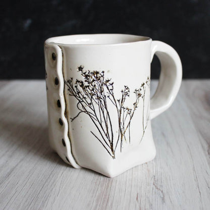 White Floral Mug from Colleen Deiss Designs