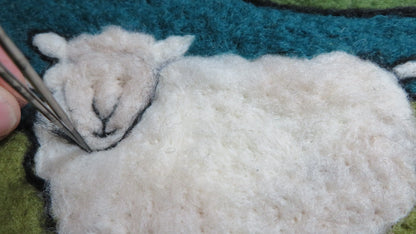 Folk Art Sheep Tapestry Felting Kit by The Felting Studio (Neysa Russo)