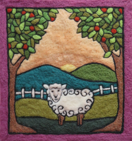 Folk Art Sheep Tapestry Felting Kit by The Felting Studio (Neysa Russo)