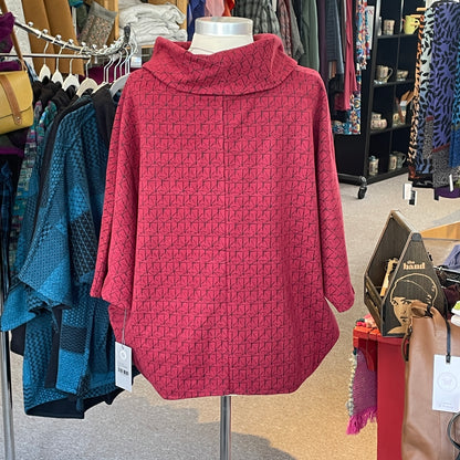 Wrap n Warmth Poncho in Cranberry by Habitat Clothing