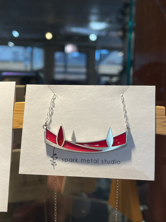 Tuscany Necklace - Red by Spark Metal Studio