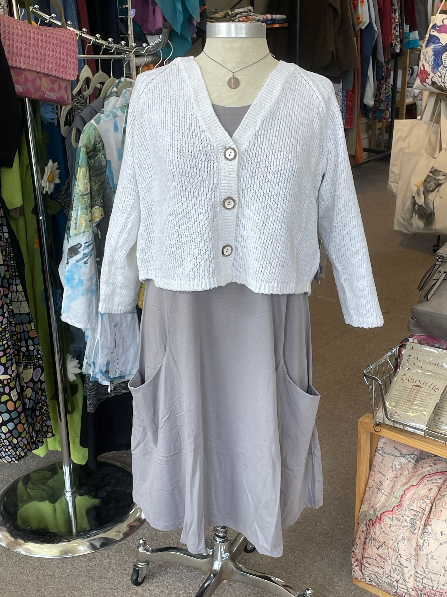 Combed Cotton Artist Dress in Gull by Habitat Clothing
