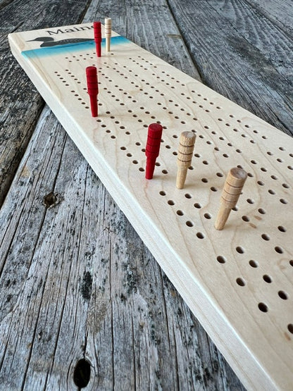 Maine Loon Cribbage Board by Maple Landmark