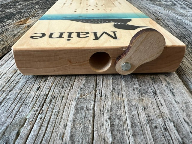 Maine Loon Cribbage Board by Maple Landmark