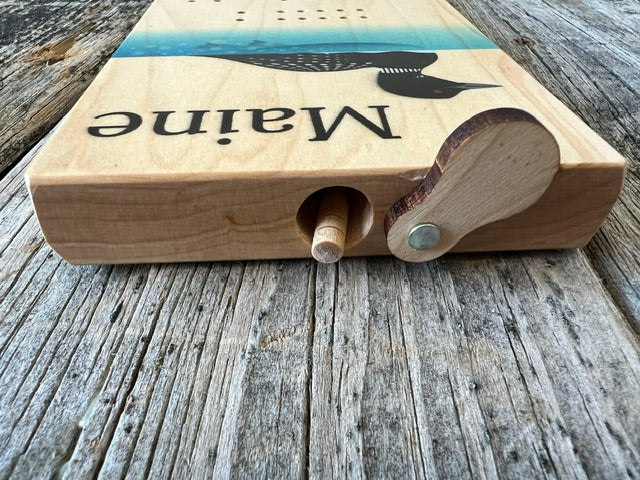 Maine Loon Cribbage Board by Maple Landmark