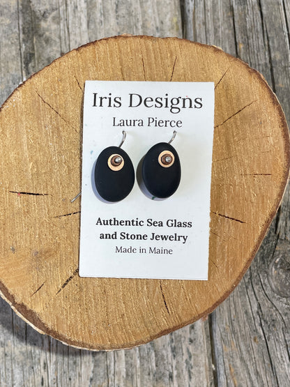 Flat Sea Stone Earrings by Iris Designs