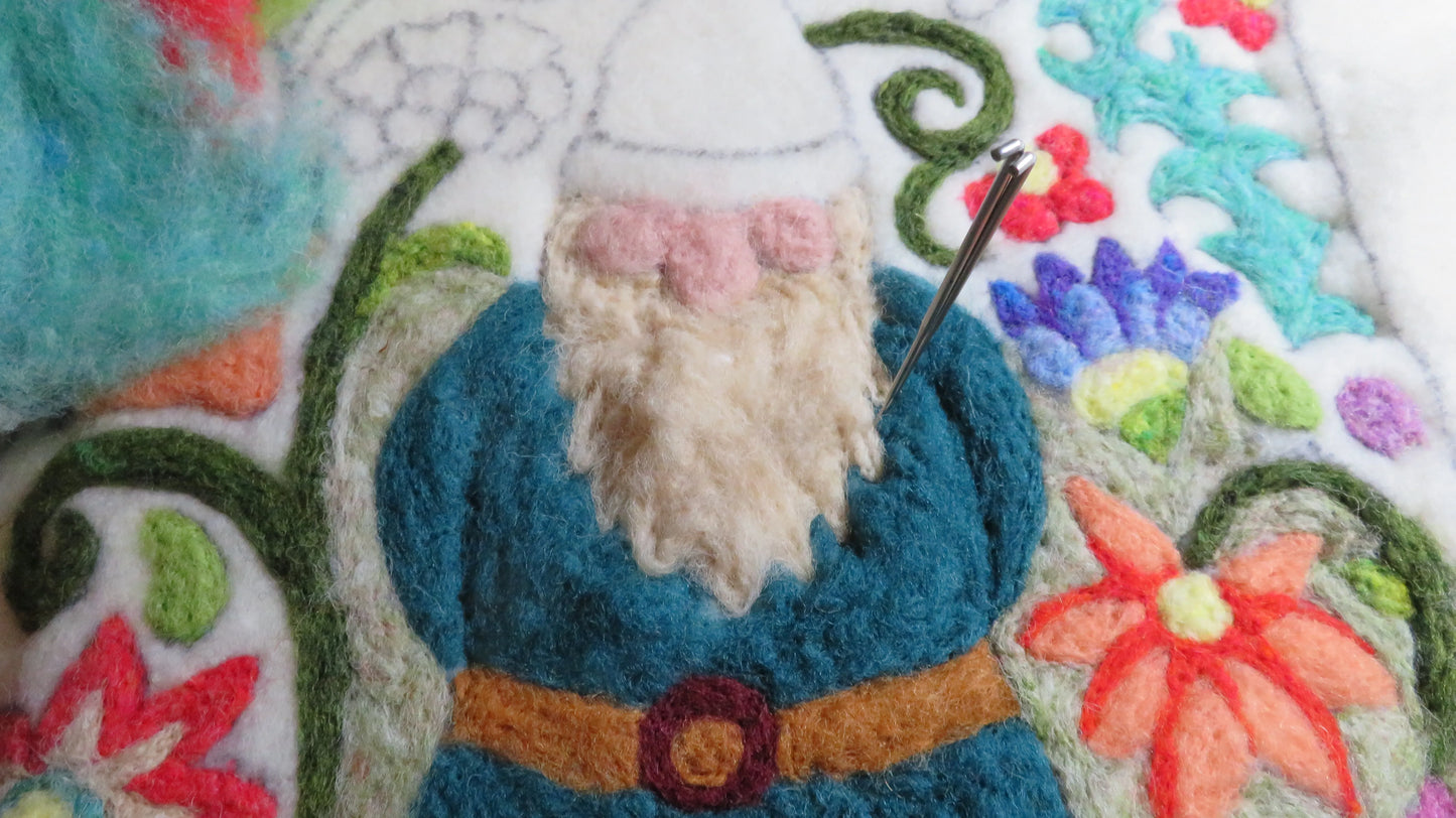 Garden Gnome Tapestry Felting Kit by The Felting Studio (Neysa Russo)