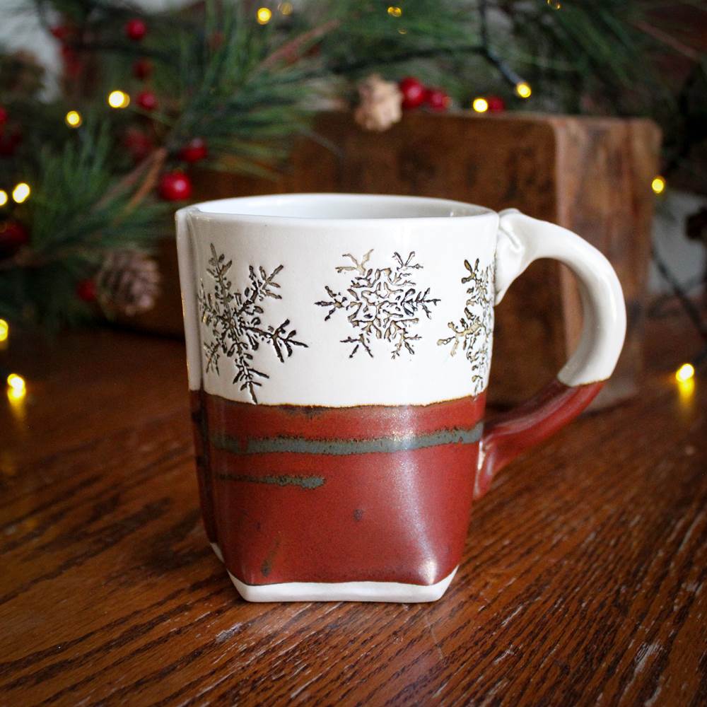 Red Snowflake Mug from Colleen Deiss Designs