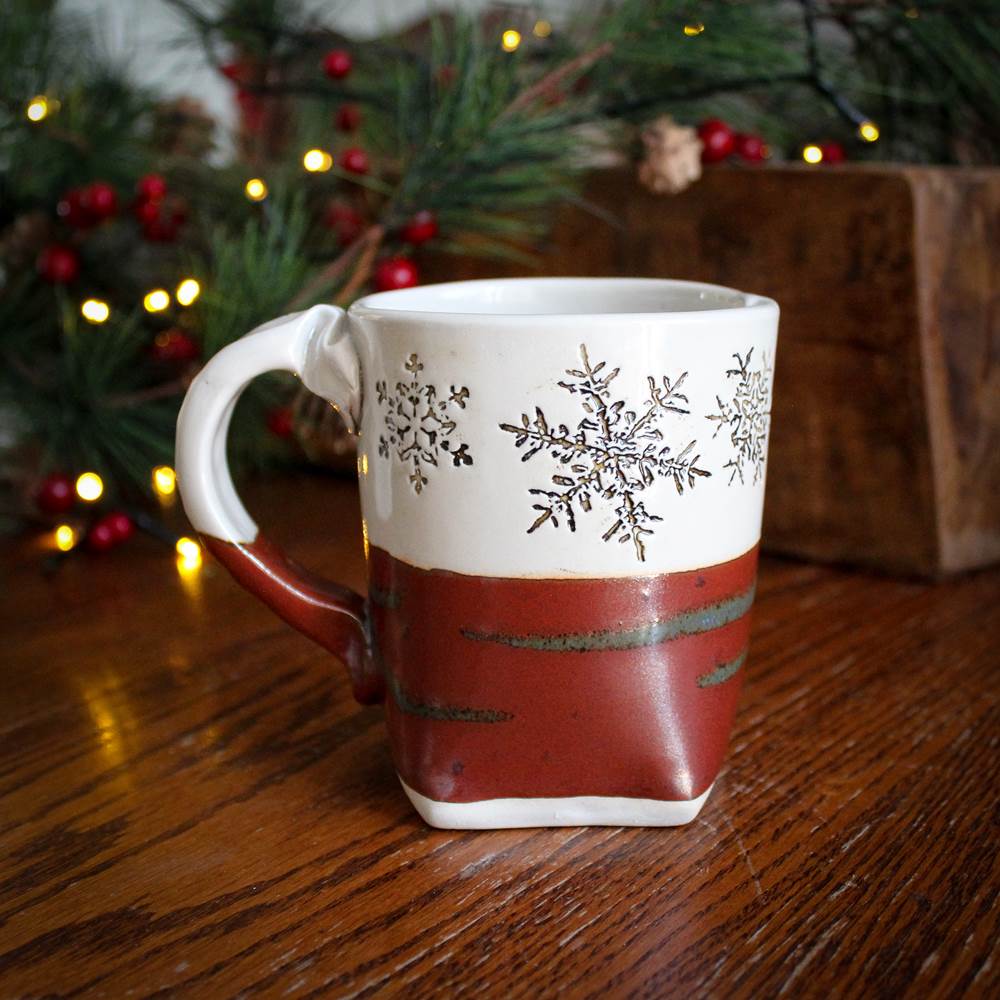 Red Snowflake Mug from Colleen Deiss Designs