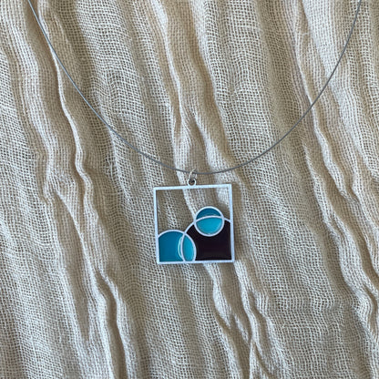 Cosmo Necklace in Turquoise/Brown by Spark Metal Studio