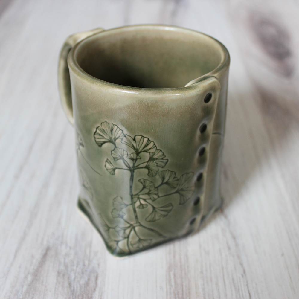 Ginkgo Tree Mug from Colleen Deiss Designs - Maine Yarn & Fiber Supply