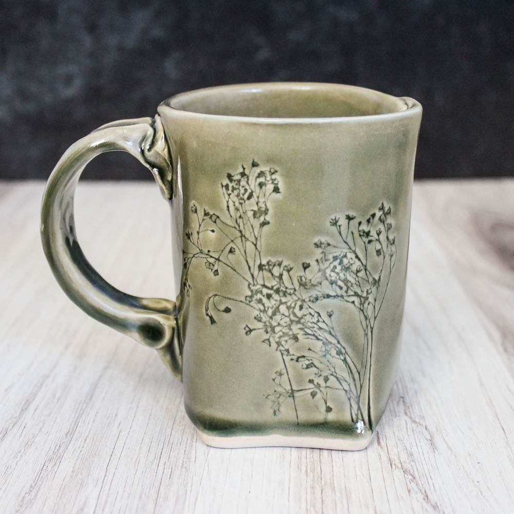 Green Floral Mug from Colleen Deiss Designs