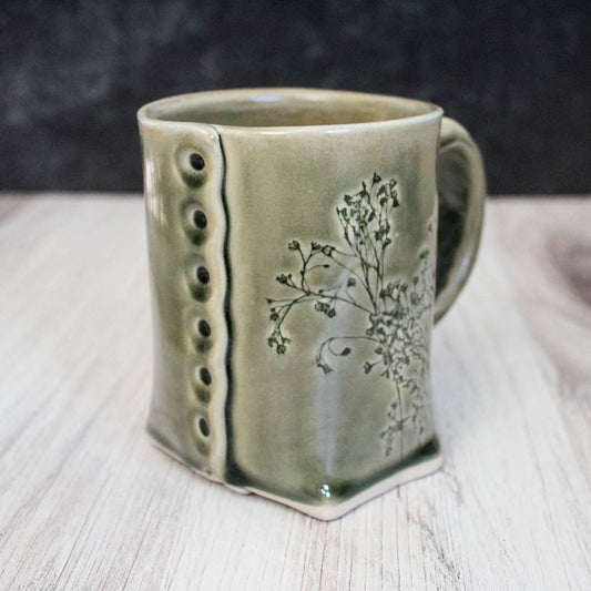 Green Floral Mug from Colleen Deiss Designs