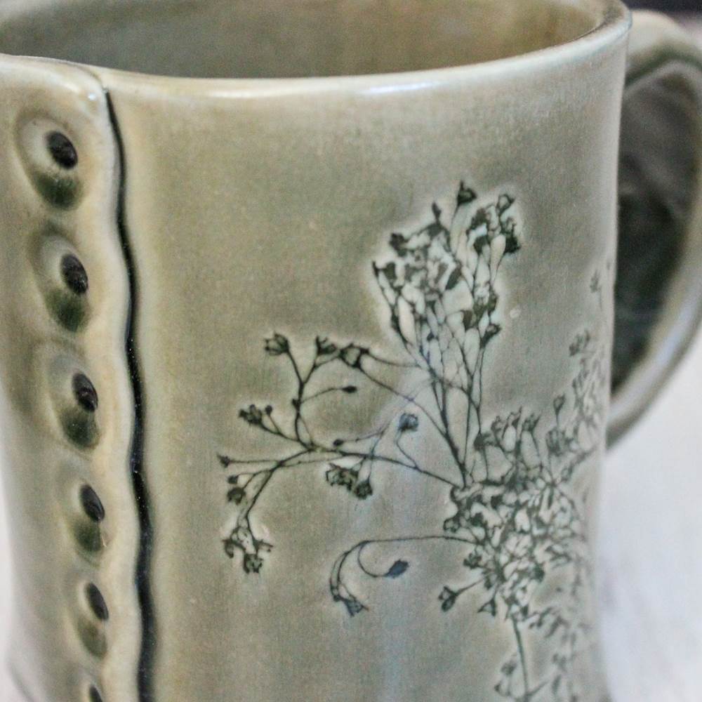 Green Floral Mug from Colleen Deiss Designs