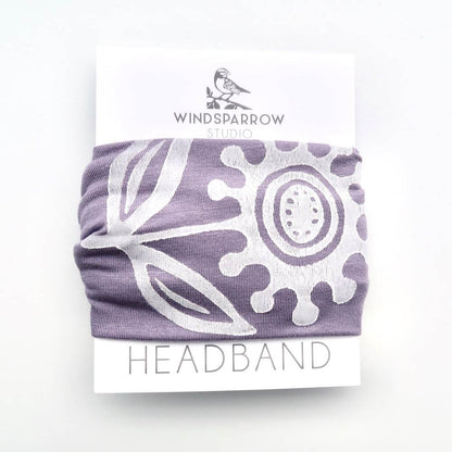 Folk Flower Headbands (White Ink) by Windsparrow Studio