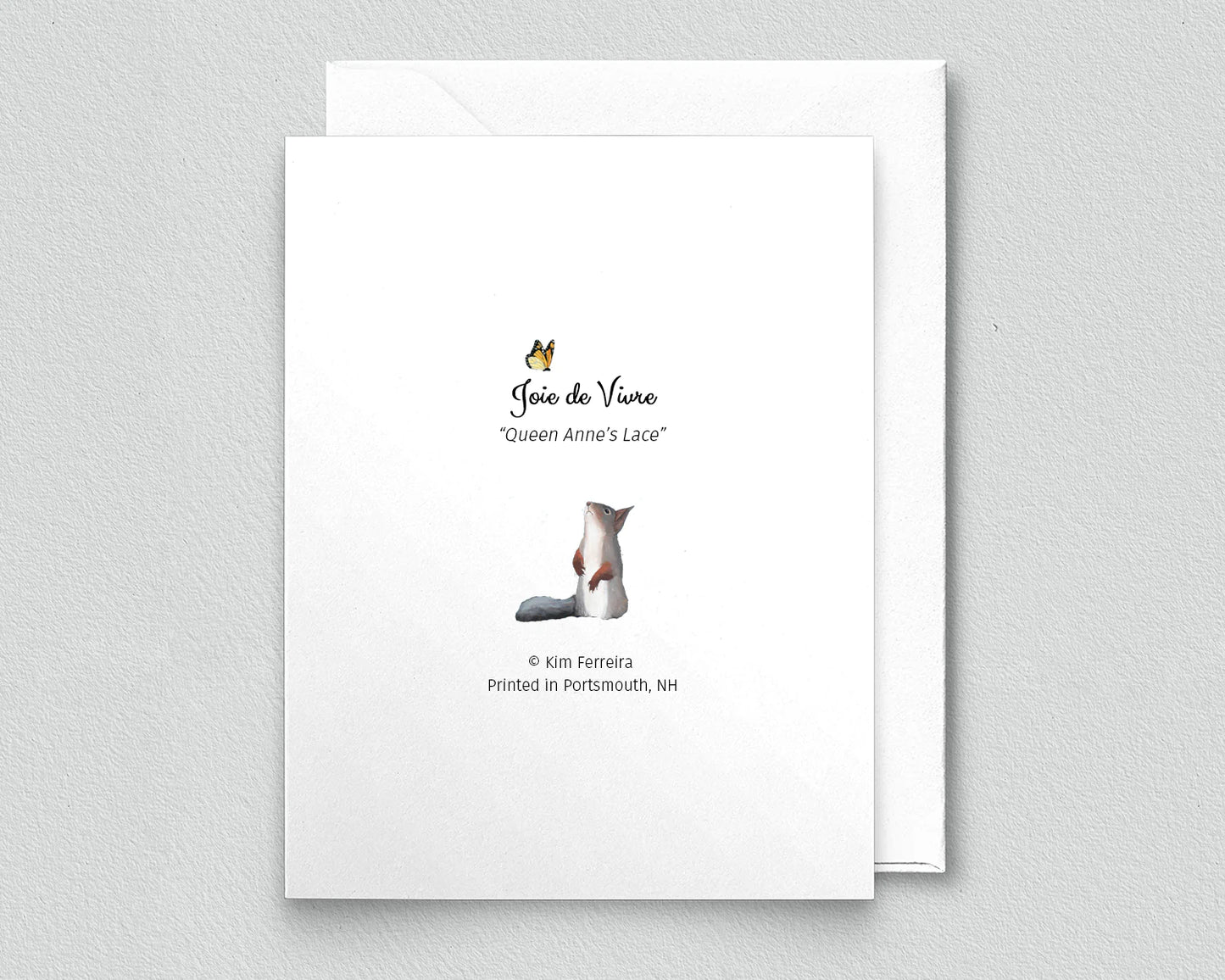 Fox with Queen Anne's Lace Greeting Card (blank inside) by Kim Ferreira (Joie de Vivre)