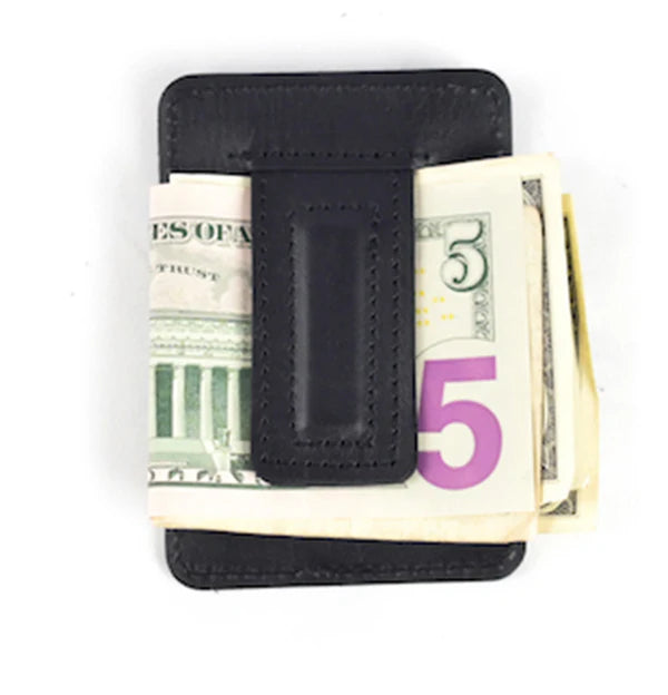 Black Leather Money Clip by Rogue Industries