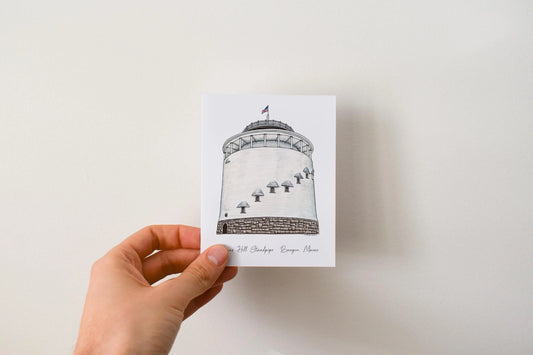 Thomas Hill Standpipe Bangor, ME - Greeting Card by 3 Legged Dog Ink