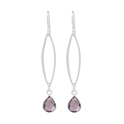 Marquis Amethyst Quartz and Sterling Silver Earrings and Necklace by Sonoma Art Works