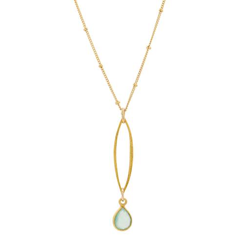 Marquise Chalcedony Drop Gold Vermeil Necklace by Sonoma Art Works
