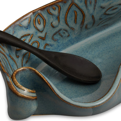 Asparagus Dish with Rosewood Spoon from Hilborn Pottery Design