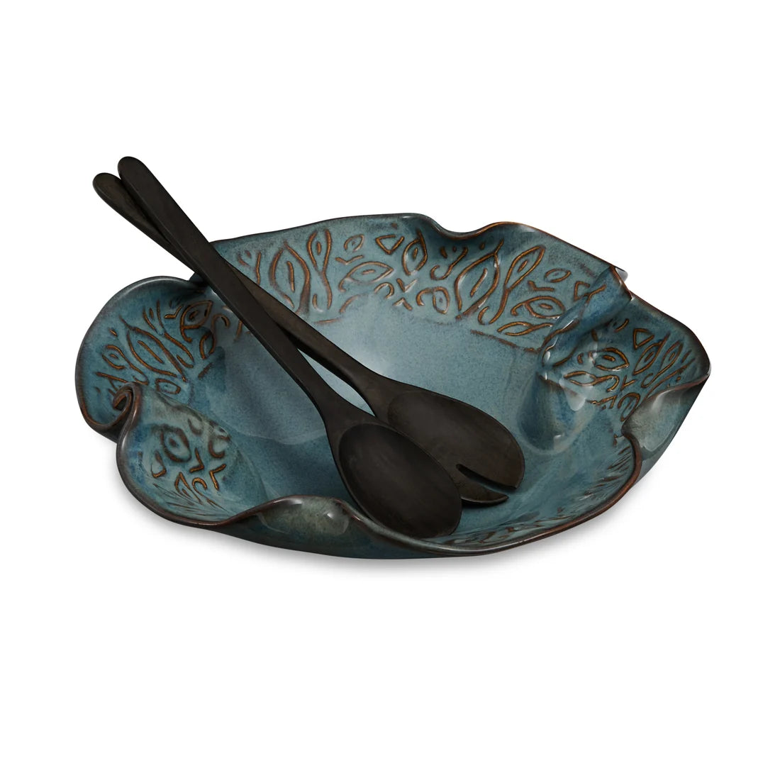 In Between Bowl with Servers from Hilborn Pottery Design - Maine Yarn & Fiber Supply