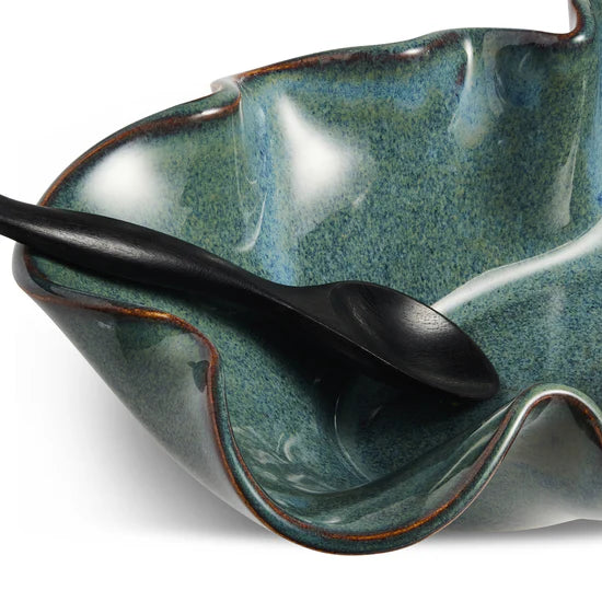 Oblong Bowl with Rosewood Spoon from Hilborn Pottery Design