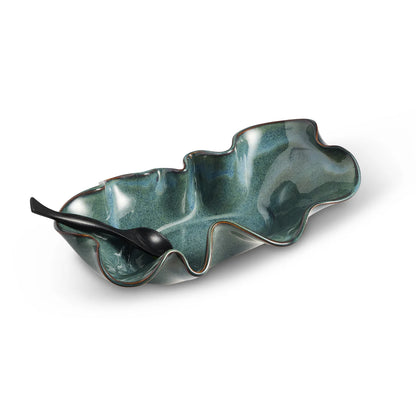 Oblong Bowl with Rosewood Spoon from Hilborn Pottery Design