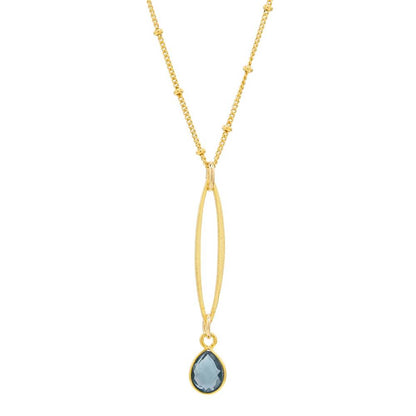 Marquis London Blue Quartz and Gold Vermeil Earrings and Necklace by Sonoma Art Works