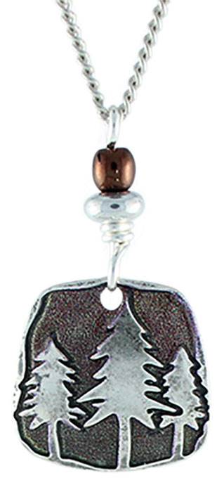 Silver Pines Silhouette earrings & Necklace by Earth Dreams Jewelry
