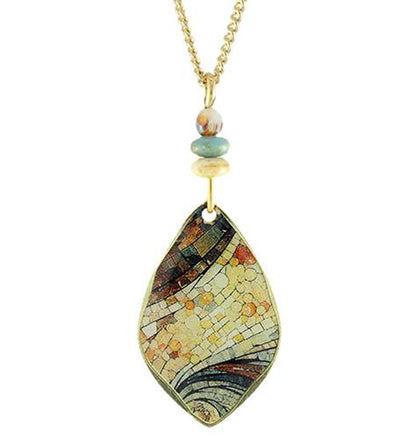 Mosaic Design (Gold) earrings & Necklace by Earth Dreams Jewelry - Maine Yarn & Fiber Supply