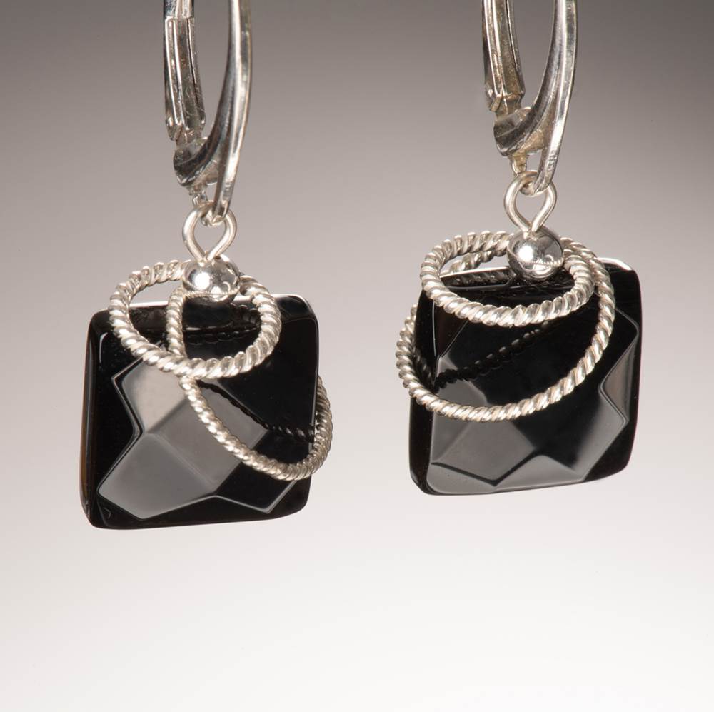Twisted Onyx Earrings by Naomi Jewelry - Maine Yarn & Fiber Supply