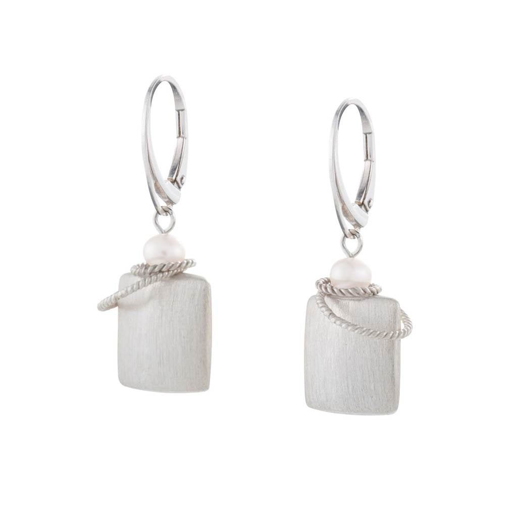13 Twist Sterling Silver and Pearl Earrings by Naomi Jewelry