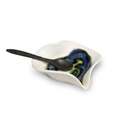 Heart Dish with Tiny Spoon from Hilborn Pottery Design - Maine Yarn & Fiber Supply