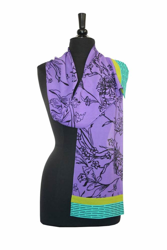 Orchid Georgette scarf in Purple from Painted Silks by Kavita