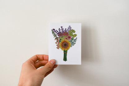 Bouquet - Greeting Card by 3 Legged Dog Ink - Maine Yarn & Fiber Supply