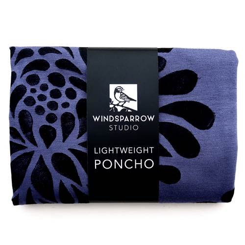 Chrysanthemum Poncho (Black Ink) by Windsparrow Studio