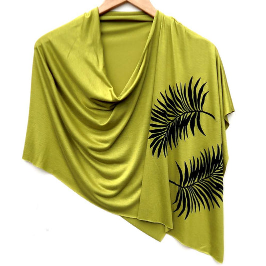 Palm Leaf Poncho (Black Ink) by Windsparrow Studio