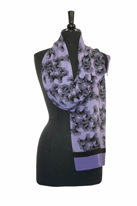 Pine Crepe scarf in Lilac from Painted Silks by Kavita