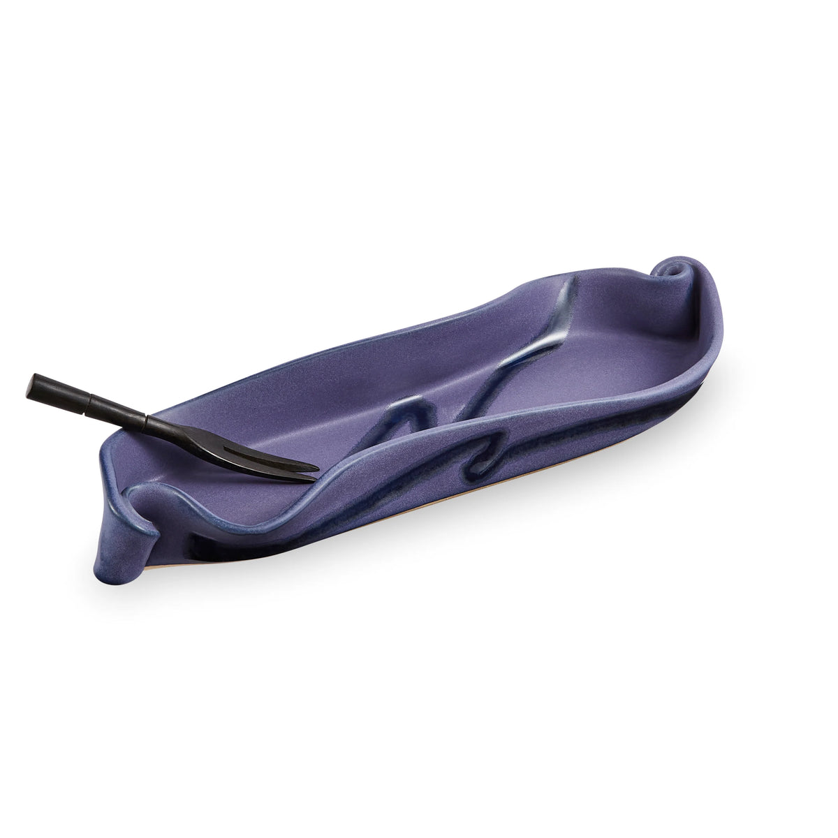 Olive Dish with Rosewood Fork from Hilborn Pottery Design - Maine Yarn & Fiber Supply