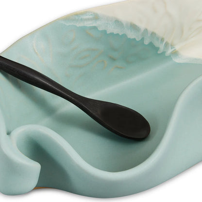 Asparagus Dish with Rosewood Spoon from Hilborn Pottery Design