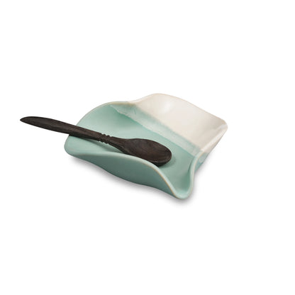Heart Dish with Tiny Spoon from Hilborn Pottery Design - Maine Yarn & Fiber Supply