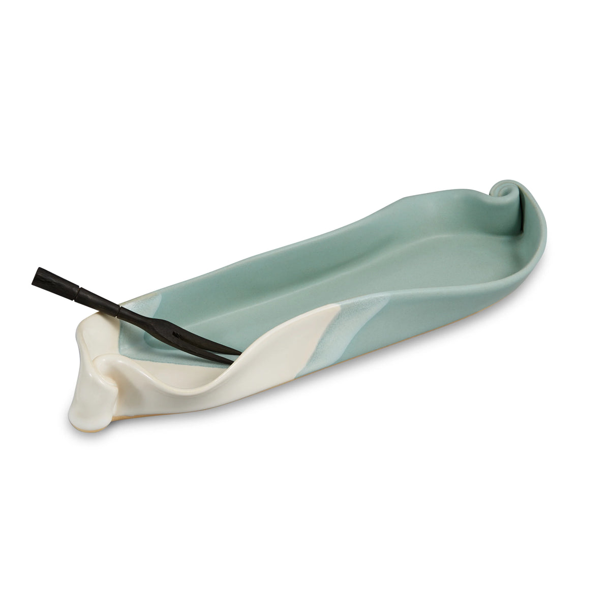 Olive Dish with Rosewood Fork from Hilborn Pottery Design - Maine Yarn & Fiber Supply