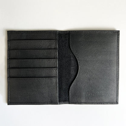 Black Leather Passport Holder with RFID Protection by Rogue Industries