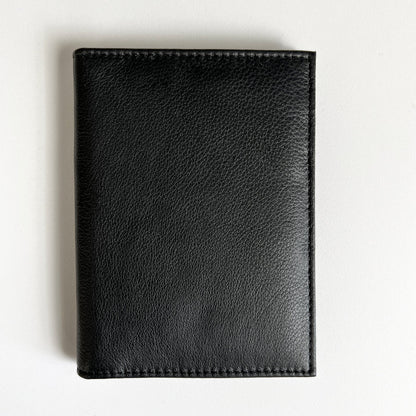 Black Leather Passport Holder with RFID Protection by Rogue Industries