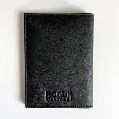 Black Leather Passport Holder with RFID Protection by Rogue Industries