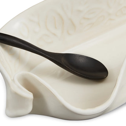 Asparagus Dish with Rosewood Spoon from Hilborn Pottery Design