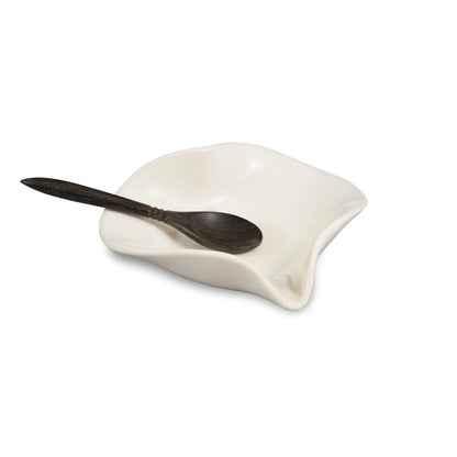 Heart Dish with Tiny Spoon from Hilborn Pottery Design - Maine Yarn & Fiber Supply