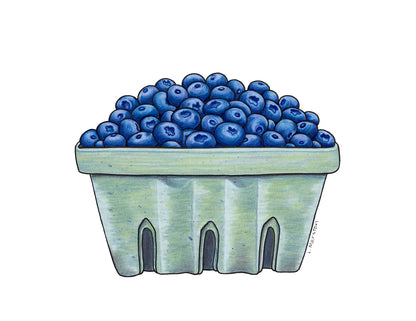 Blueberry Quart - Greeting Card by 3 Legged Dog Ink - Maine Yarn & Fiber Supply