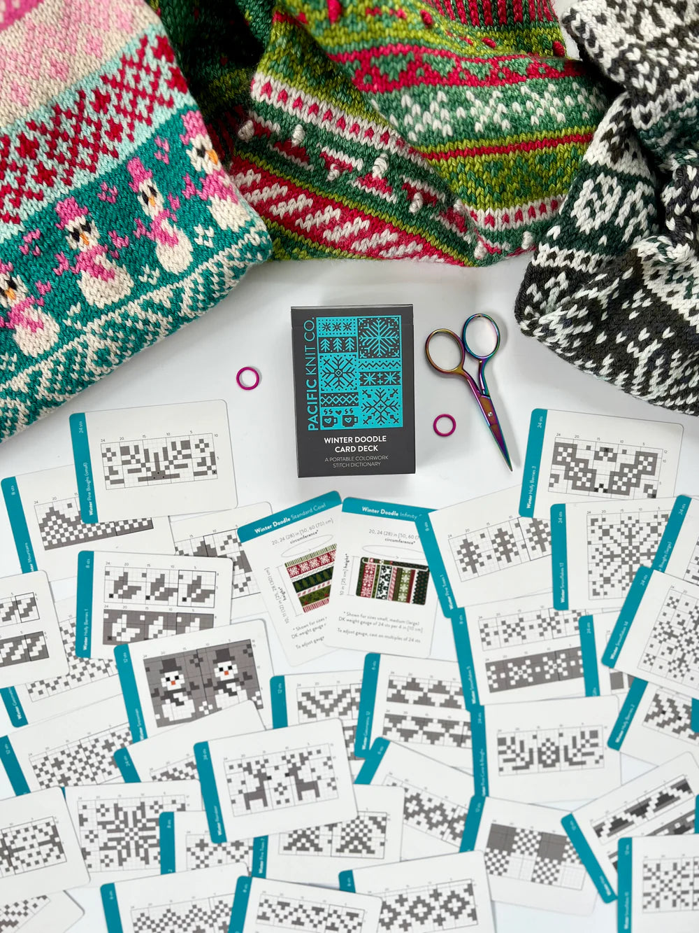 Winter Doodle Card Deck by Pacific Knit Co.